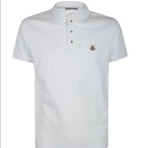 Moncler white polo shirt